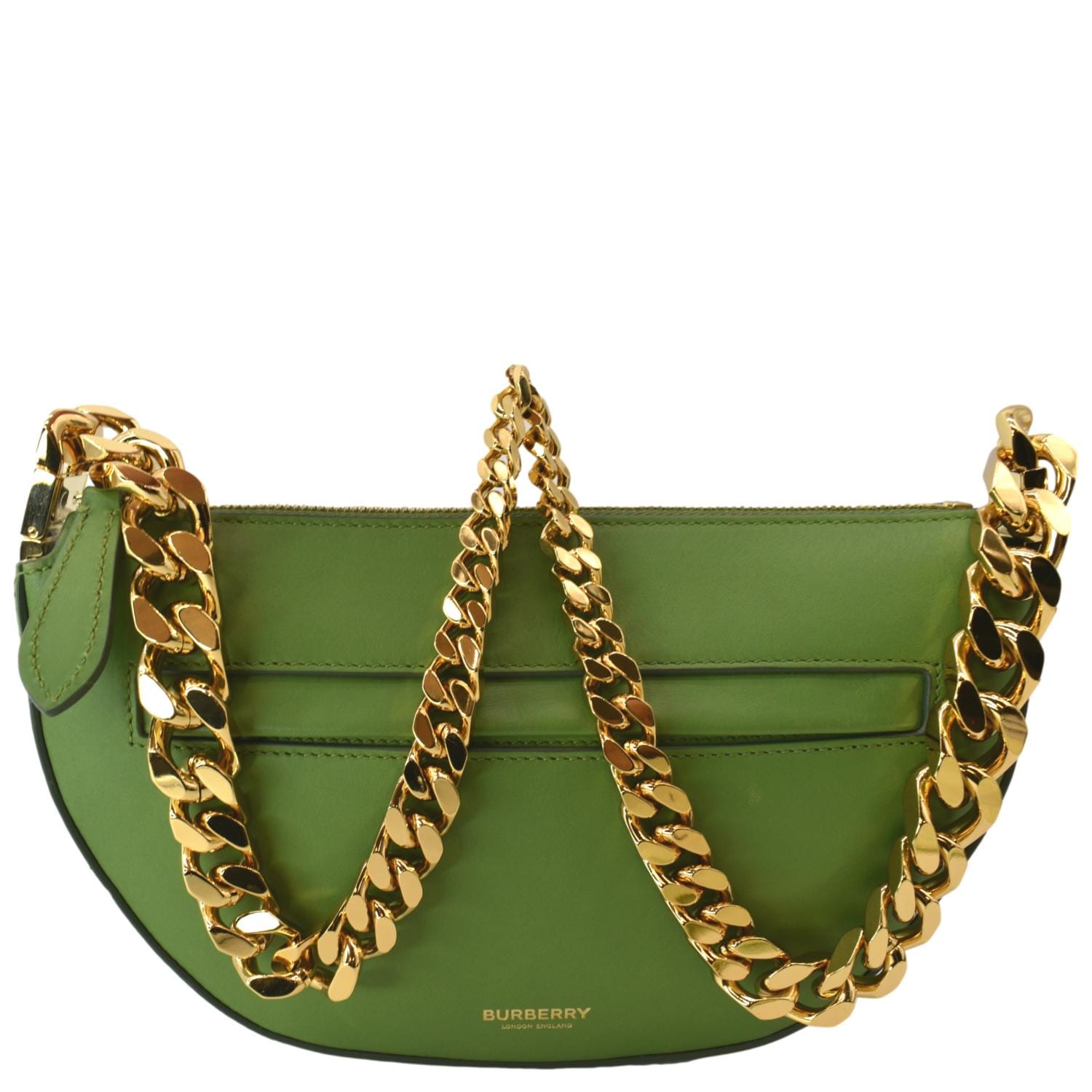 BURBERRY Olympia Mini Leather Chain Shoulder Bag Green