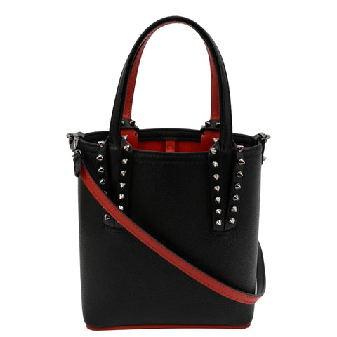 CHRISTIAN LOUBOUTIN Cabata Mini Leather Tote Bag Black