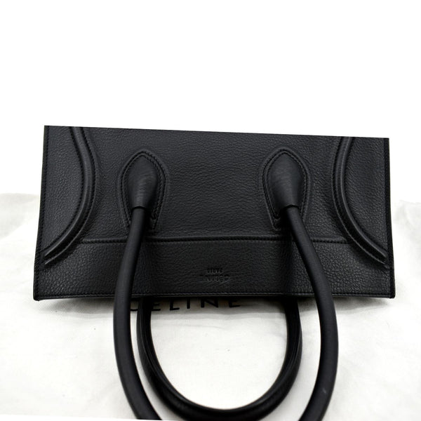 Celine Luggage Phantom Medium Leather Tote Bag Black - Top