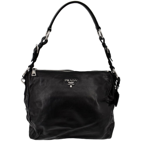 PRADA Leather Shoulder Bag Black