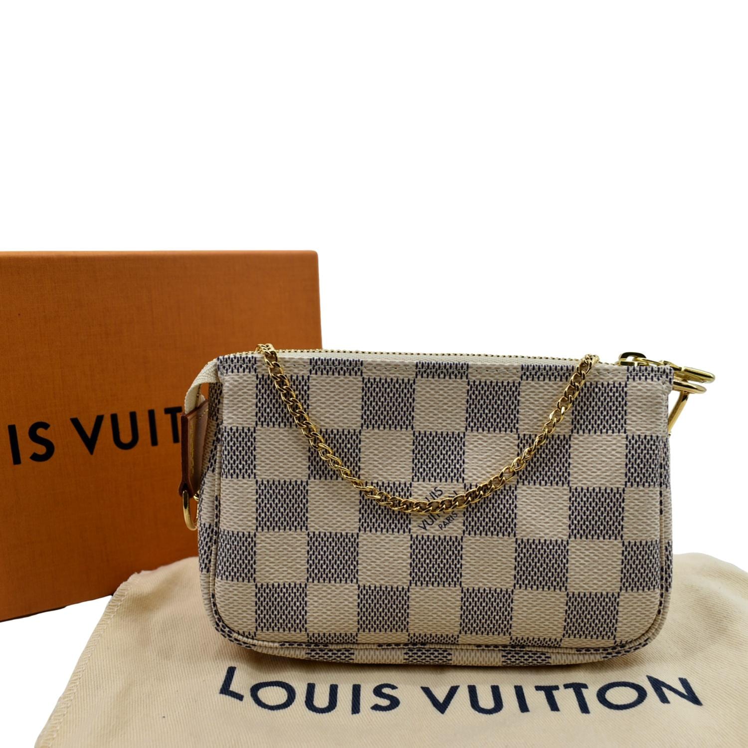 Louis Vuitton Mini Pochette Damier Azur Accessories Pouch