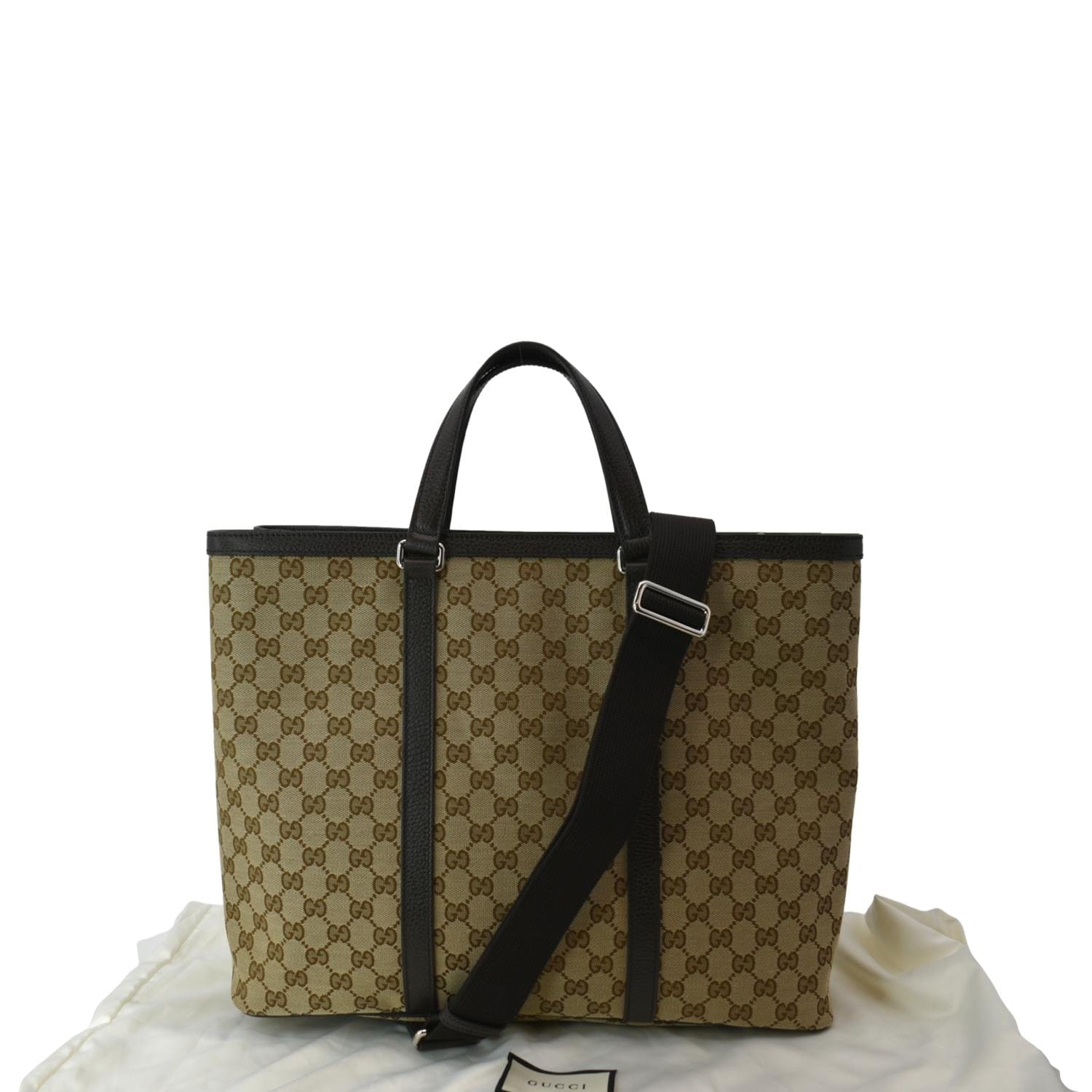 Gucci Gg Supreme Tote Bag Beigeebonycuir, $1,250, Neiman Marcus