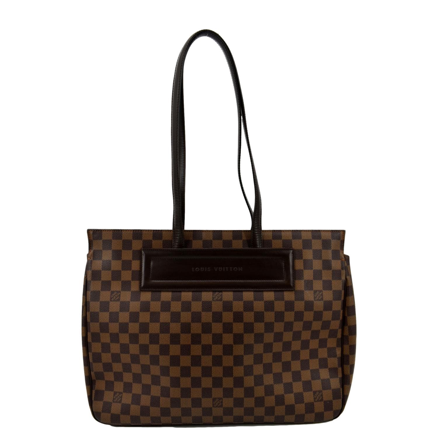 Louis Vuitton Parioli GM Damier Ebene Tote Shoulder Bag - Front