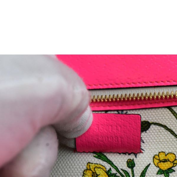 Gucci Medium Flora Canvas Tote Shoulder Bag in Pink - Stamp