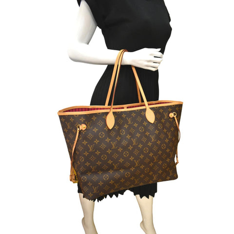 LOUIS VUITTON Neverfull GM Monogram Canvas Tote Bag Brown