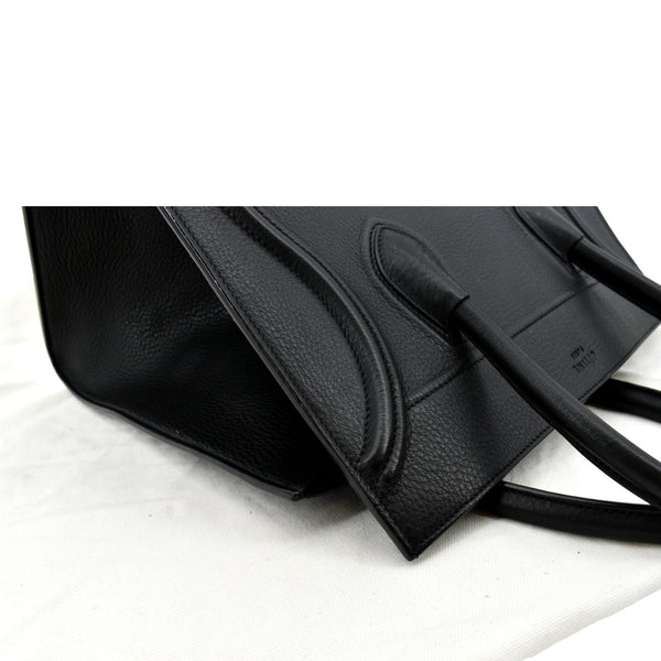 Celine Luggage Phantom Medium Leather Tote Bag Black - Top Left