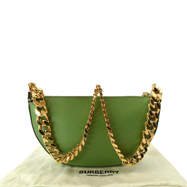 BURBERRY Olympia Mini Leather Chain Shoulder Bag Green