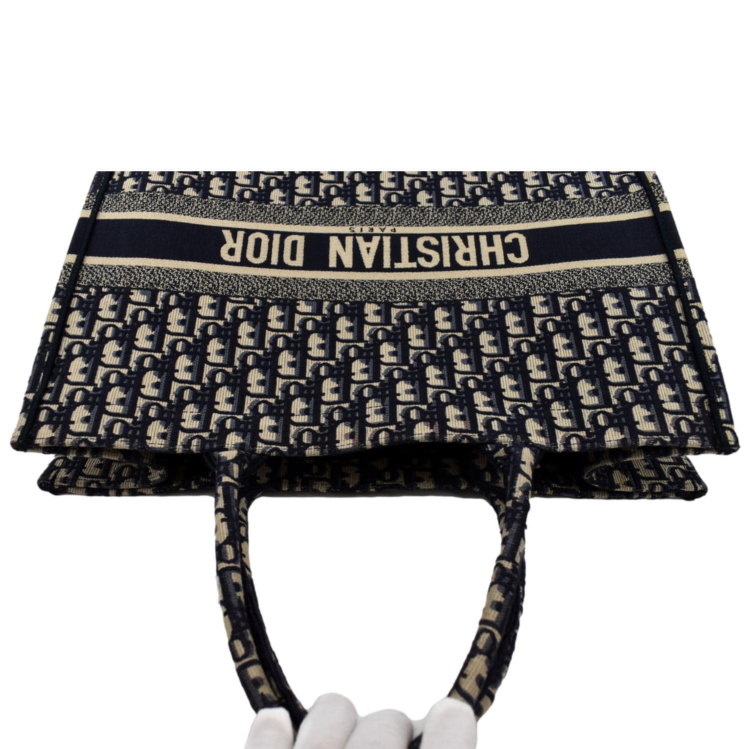 Christian Dior Large Book Oblique Embroidered Tote Bag