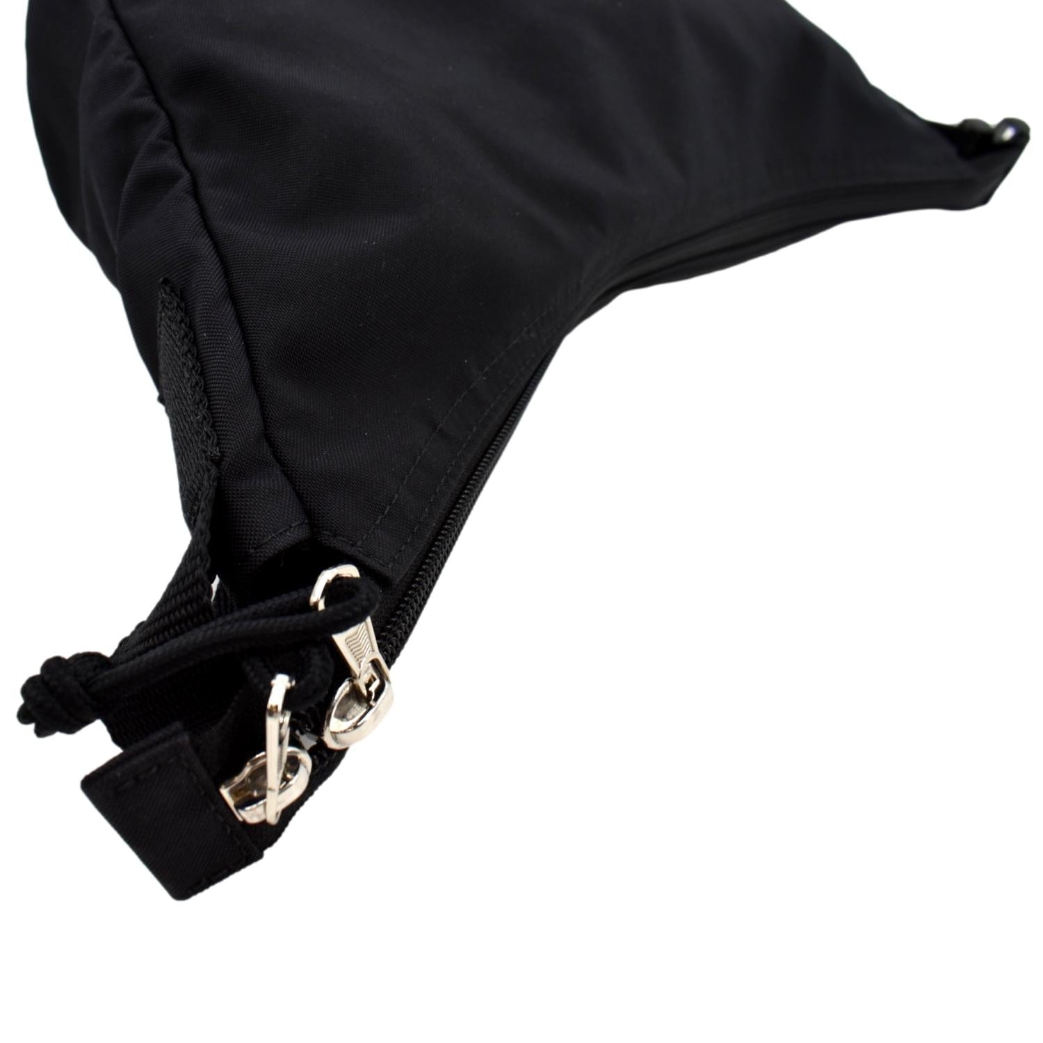 Balenciaga Wheel Logo Nylon Sling Bag In Black/ White