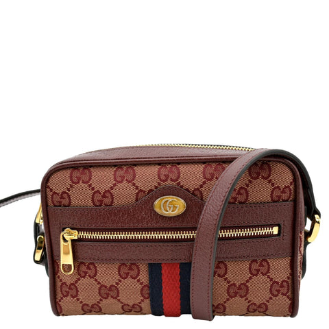 GUCCI Ophidia GG Supreme Mini Crossbody Bag Red 517350