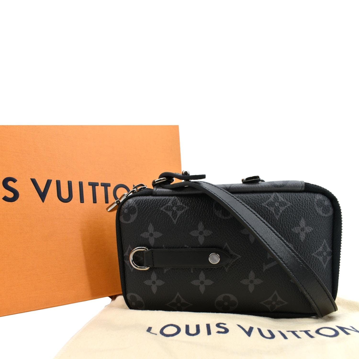 Louis Vuitton Monogram Eclipse Double Phone Pouch NM - Black