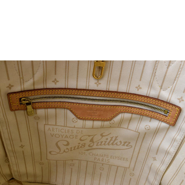 Louis Vuitton Neverfull MM Damier Azur Shoulder Bag - Inside Section