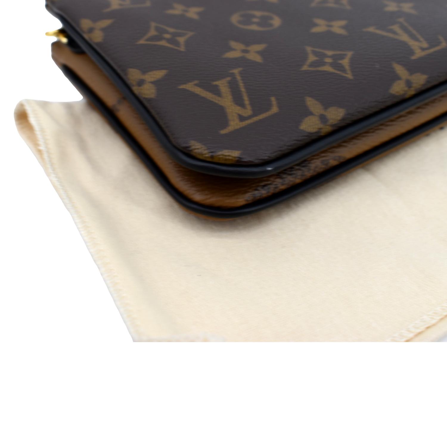 LOUIS VUITTON Double Zip Pochette Reverse Monogram Giant Crossbody Bag