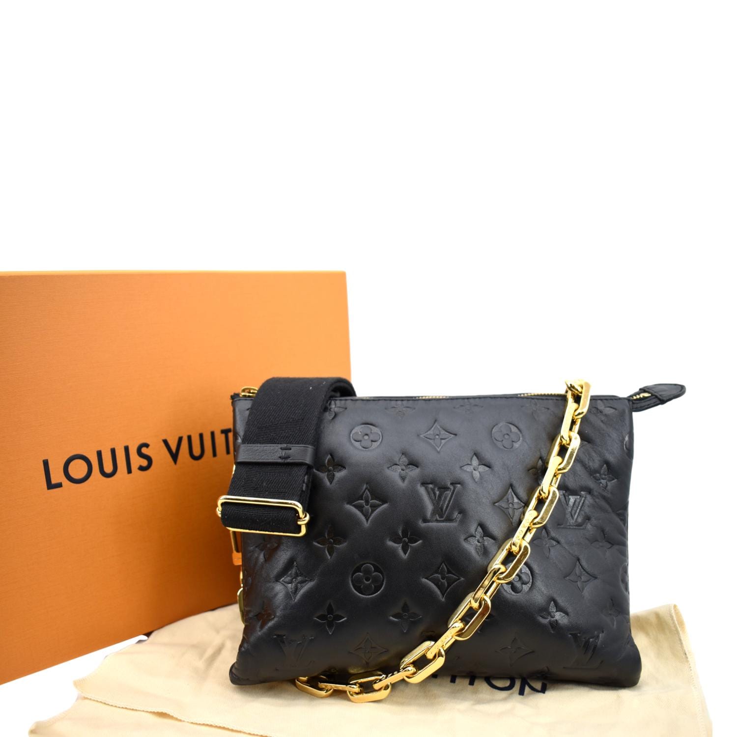 Louis vuitton black embossed crossbody bag Clearance