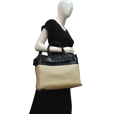 Burberry Medium Smooth Calfskin Canvas Belt Bag Black