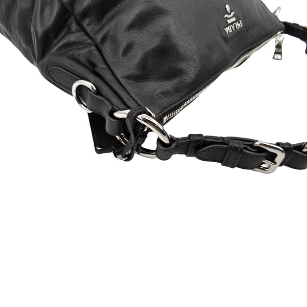 Prada Leather Shoulder Bag in Black Color - Top Right