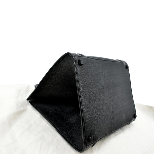 Celine Luggage Phantom Medium Leather Tote Bag Black - Bottom Left