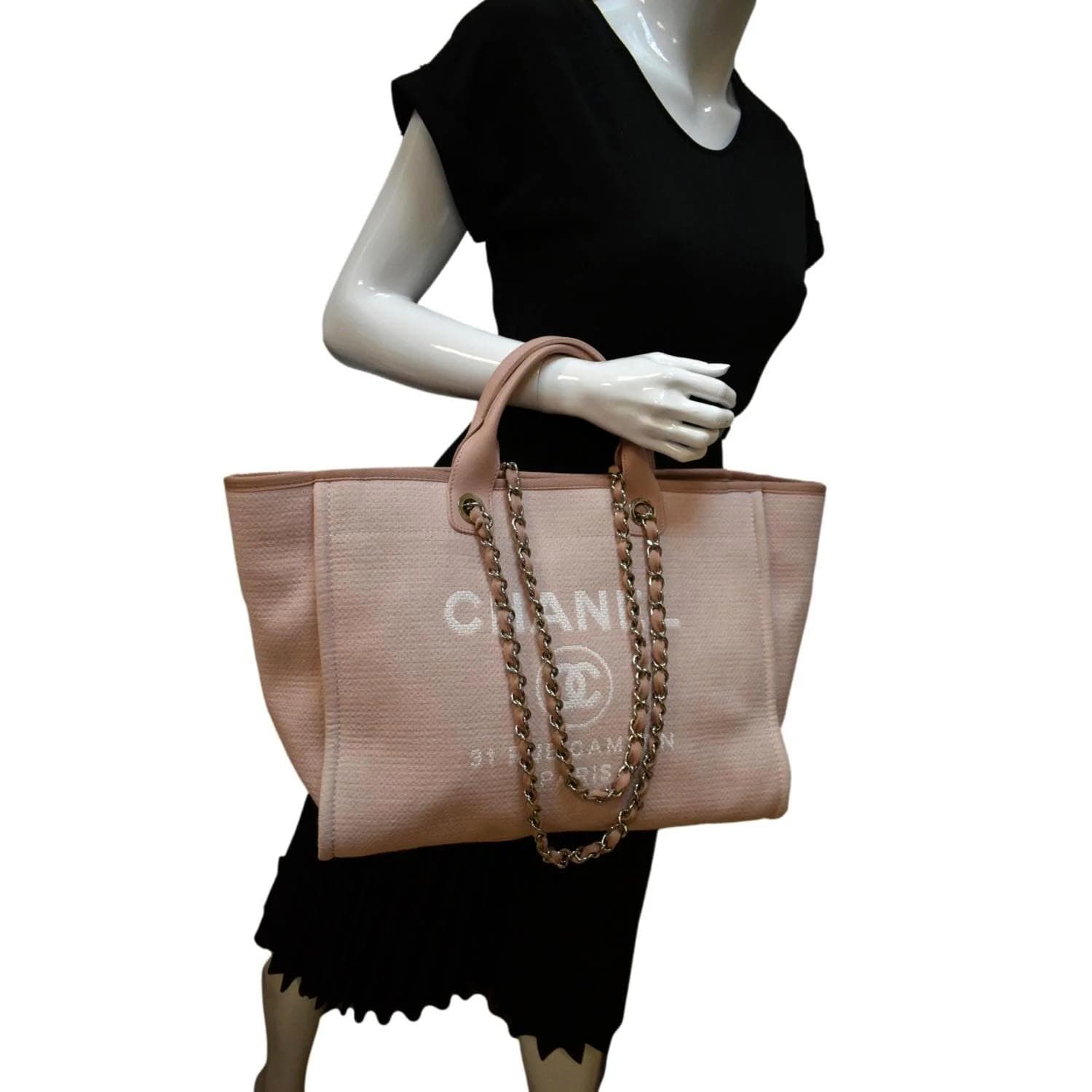 Chanel Designer Black Canvas Tote Bag