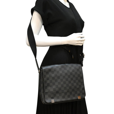 LOUIS VUITTON District PM Damier Graphite Messenger Bag Black