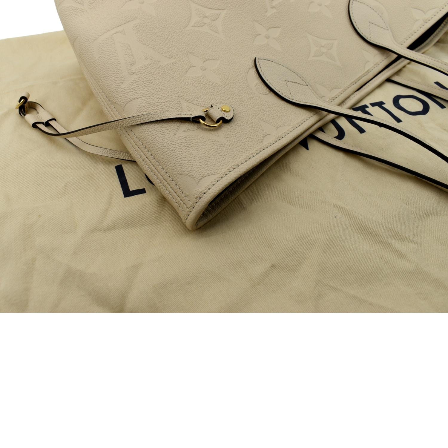 Louis Vuitton Tourterelle Monogram Empreinte Giant Neverfull MM  QJB0BJ9WEA001