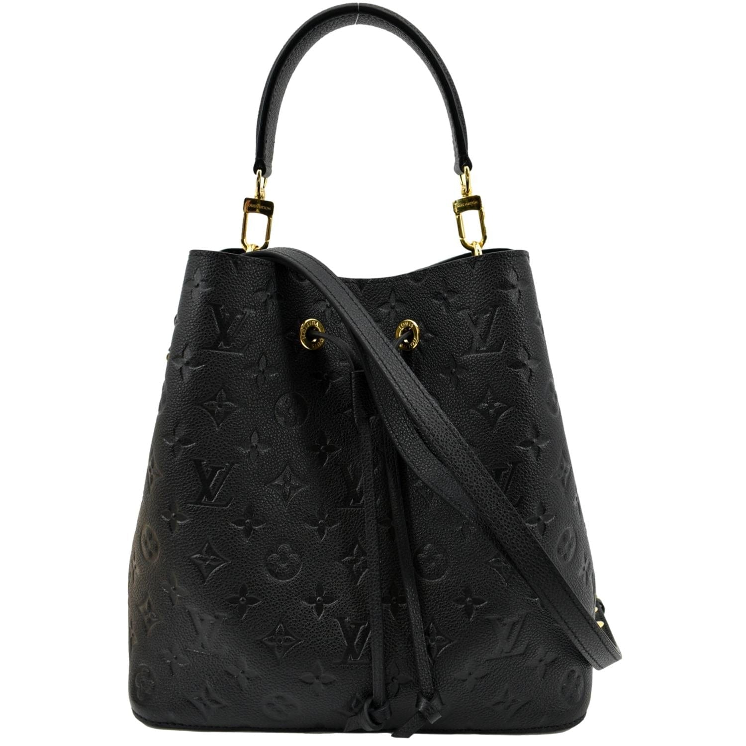 LOUIS VUITTON NeoNoe MM Monogram Empreinte Leather Shoulder Bag Black