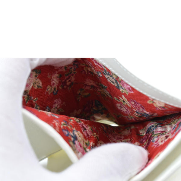 GUCCI Double G Web Trapuntata Card Case Wallet White 536453