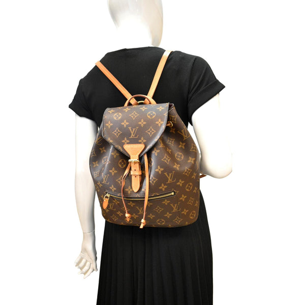Louis Vuitton Montsouris Monogram Canvas Backpack Bag Brown-Full View