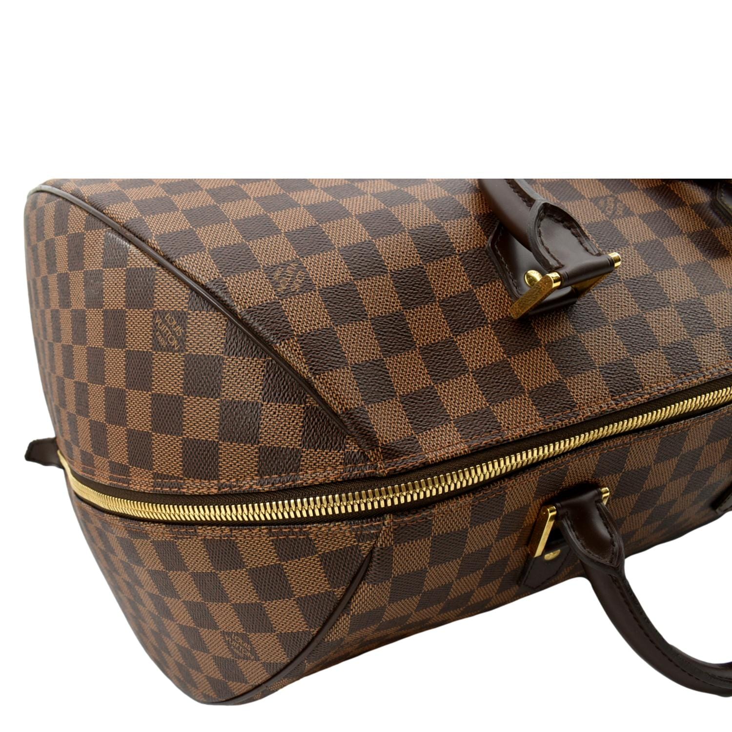 LOUIS VUITTON Ribera GM Damier Ebene Satchel Bag Brown