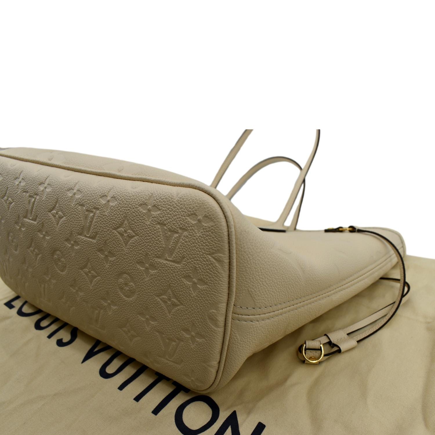 Authentic Louis Vuitton Turtledove Monogram Empreinte Leather Neverfull MM  Shoulder Tote