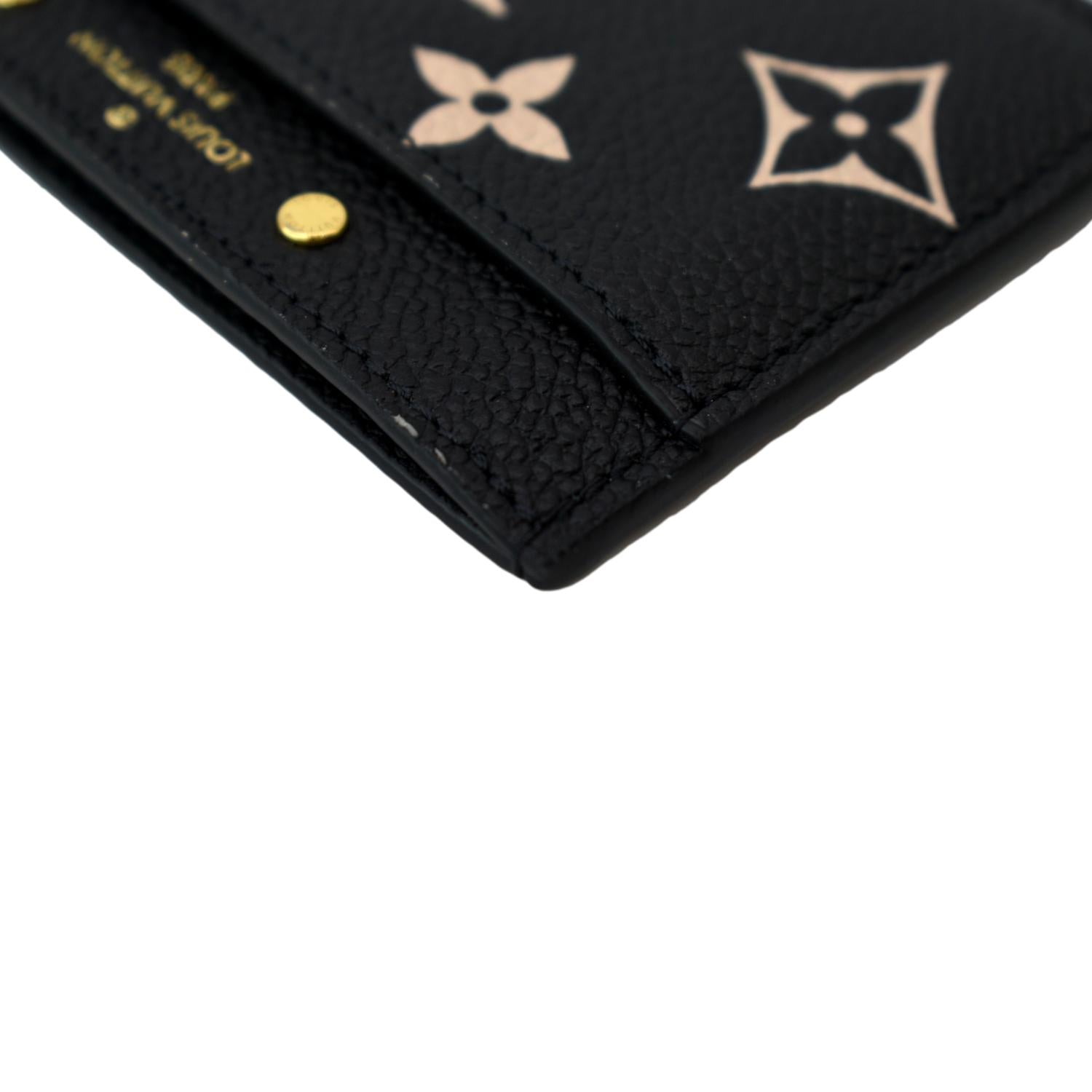 Auth LOUIS VUITTON Card Holder Monogram Empreinte Leather M69171 Black  #1010267