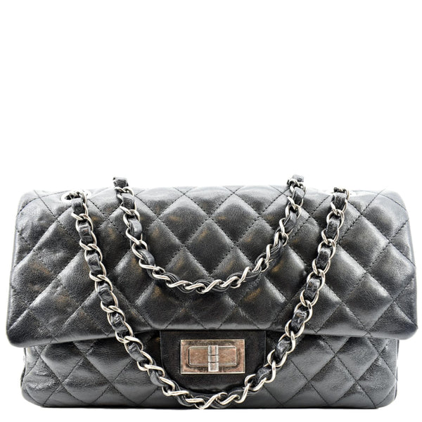 Chanel Reissue Flap Leather Shoulder Bag in Black - Front