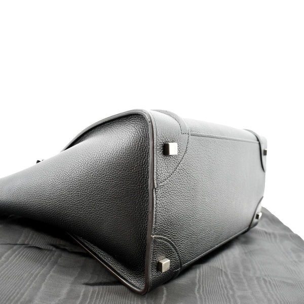 CELINE Drummed Mini Luggage Calfskin Leather Tote Bag Black - Hot Deals