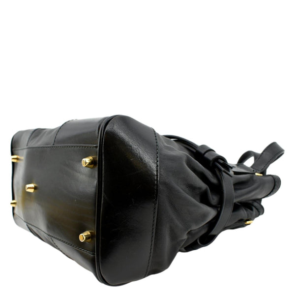 BURBERRY Bridle Lynher Calfskin Leather Tote Shoulder Bag Black