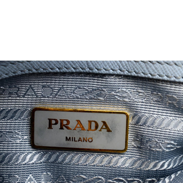 PRADA Fuoco Lux Saffiano Leather Crossbody Bag Light Blue