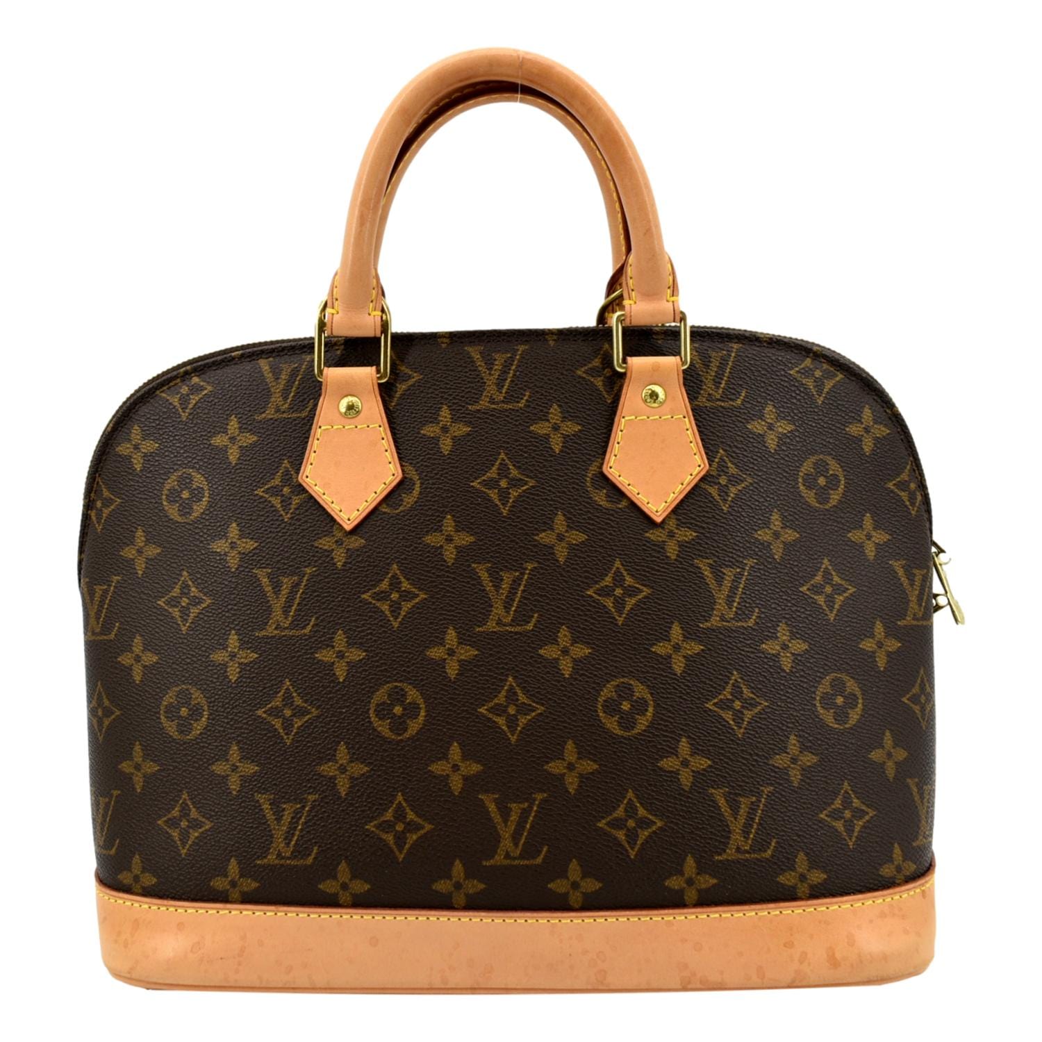 Louis Vuitton Alma PM Monogram Canvas Satchel Bag Brown - Front