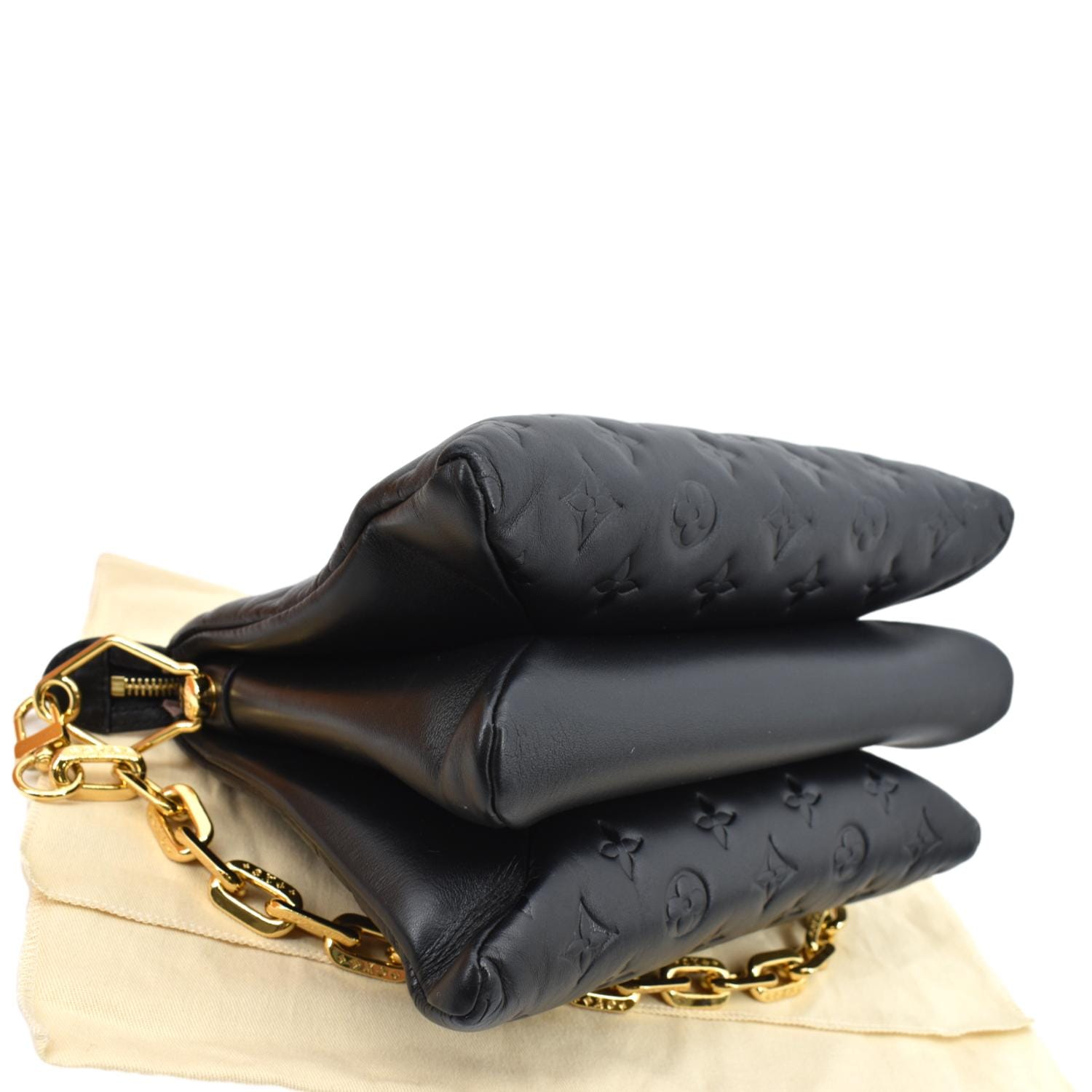 Louis Vuitton Black Monogram Puffy Lambskin Coussin Bb Gold Hardware, 2021, Womens Handbag