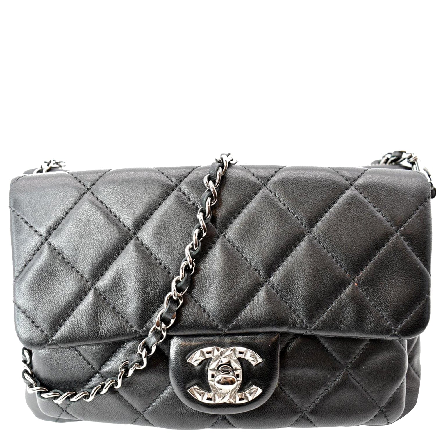 CHANEL Mineral Nights Flap Quilted Leather Shoulder Bag Black