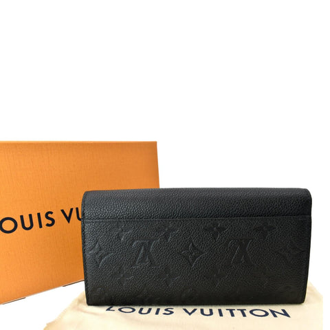 LOUIS VUITTON Sarah Monogram Empreinte Leather Wallet Black