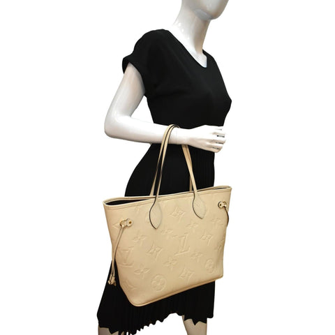 LOUIS VUITTON  Neverfull MM Monogram Empreinte Tote Bag Tourterelle  - Hot Deals
