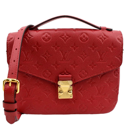 LOUIS VUITTON Metis Pochette Empreinte Leather Crossbody Bag Red