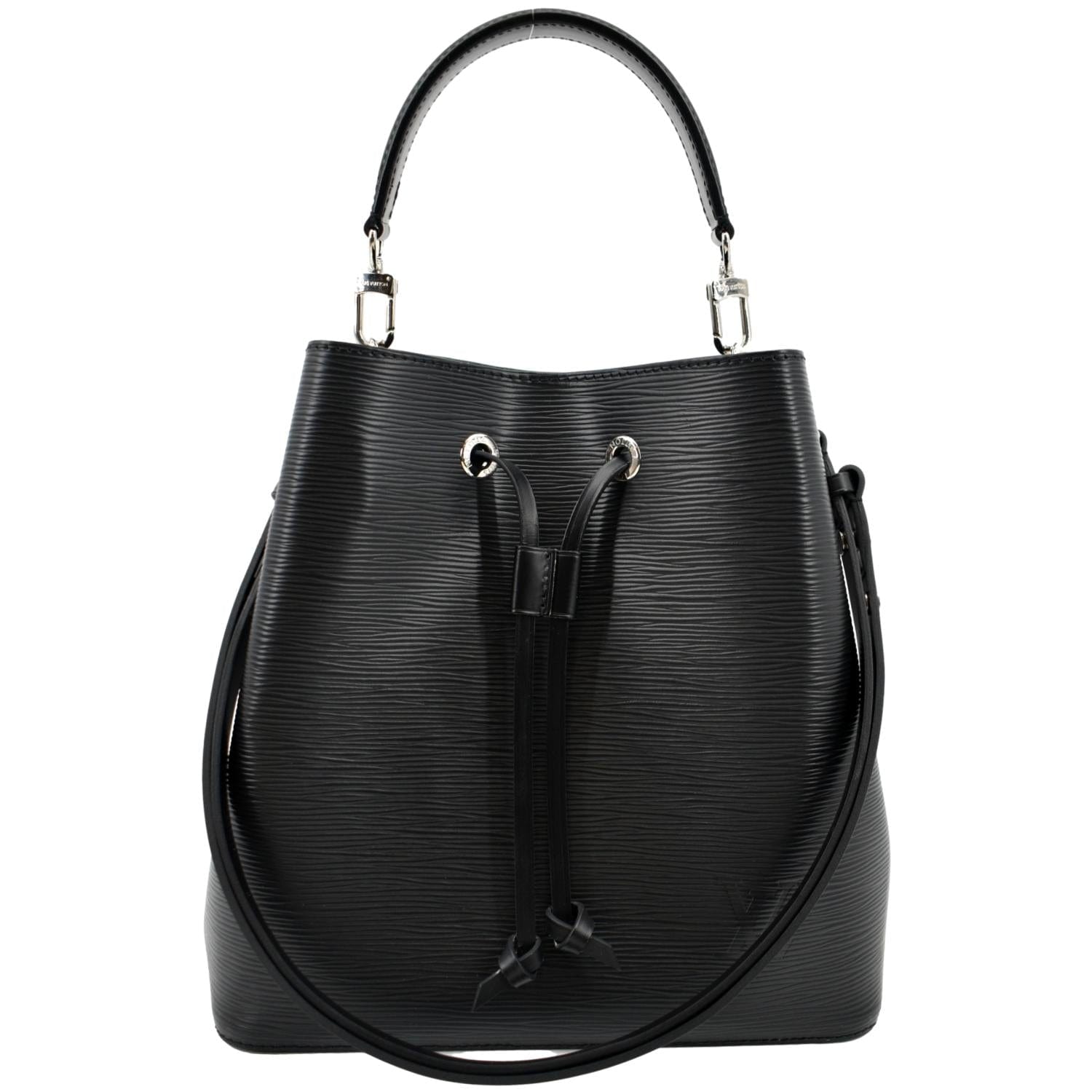 Louis Vuitton NeoNoe Epi Leather Shoulder Bag in Black-Front