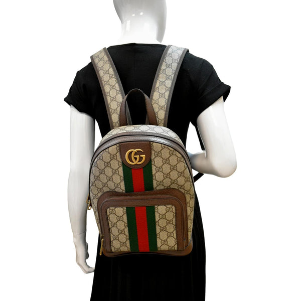 GUCCI Ophidia Small GG Supreme Canvas Backpack Beige 547965