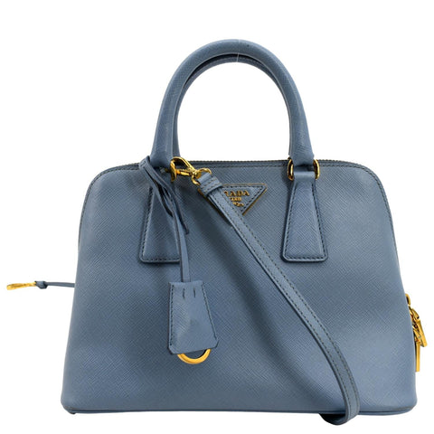 PRADA Fuoco Lux Saffiano Leather Crossbody Bag Light Blue