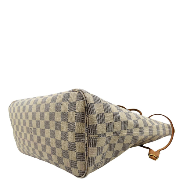 Louis Vuitton Neverfull MM Damier Azur Shoulder Bag - Bottom Right