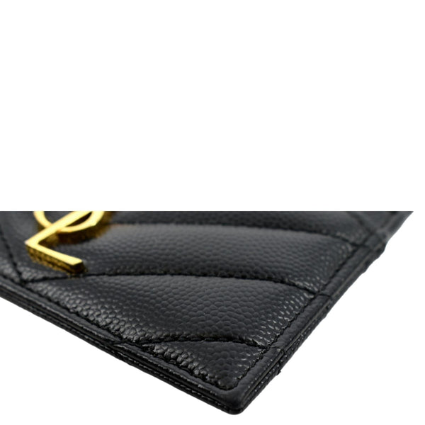 Yves Saint Laurent Monogram Grain Leather Card Case - Bottom Left