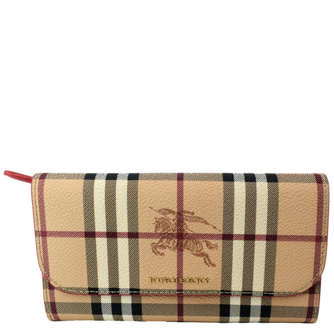 BURBERRY Haymarket House Check Clutch Wallet Beige