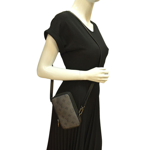 Louis Vuitton Double Monogram Eclipse Phone Pouch Black - Full View