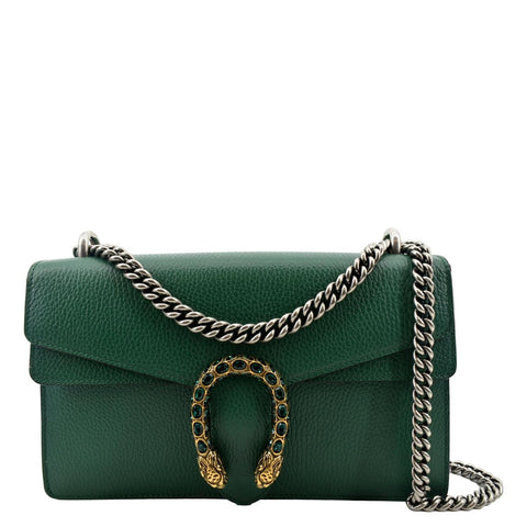 GUCCI Dionysus Small Leather Shoulder Bag Emerald Green 400249