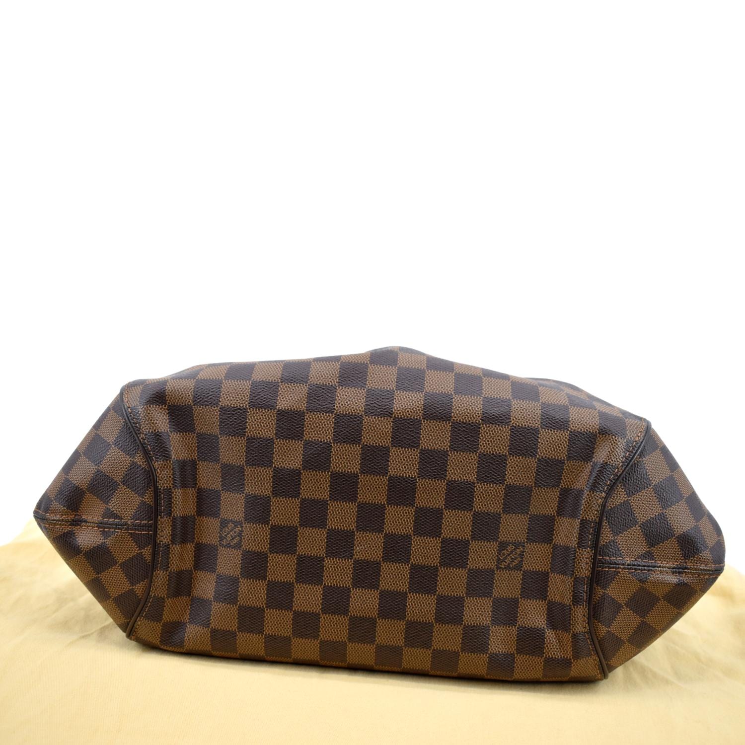 Louis Vuitton Brown Damier Ebene Sistina GM Handbag with Brass Buckle