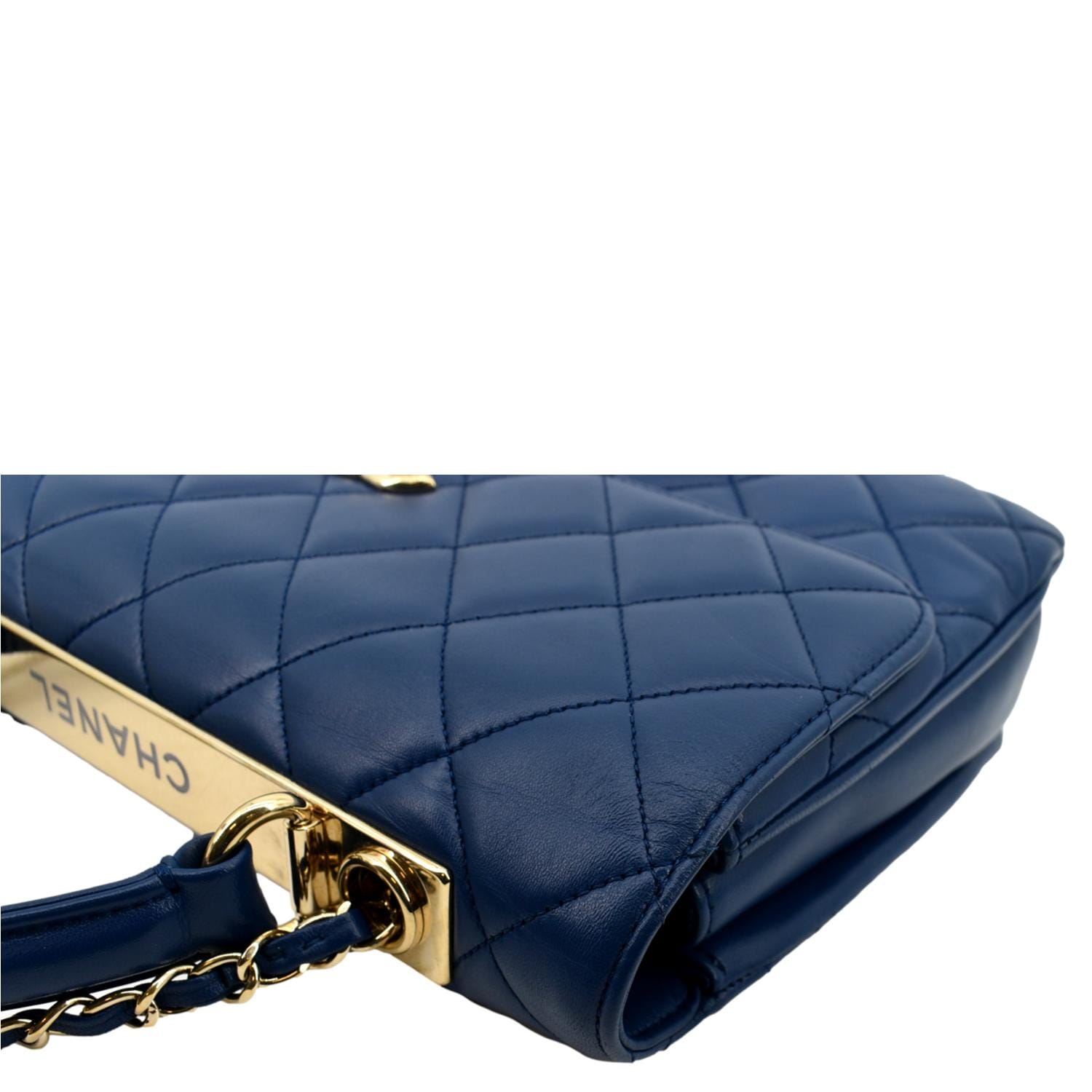 CHANEL Medium Trendy CC Flap Quilted Lambskin Shoulder Bag Blue